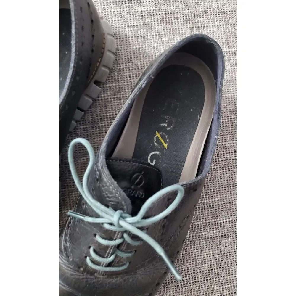 Cole Haan Zerogrand Mens Wingtip Oxford Black/Gray Dress Shoes C25005‎ Size 9.5M